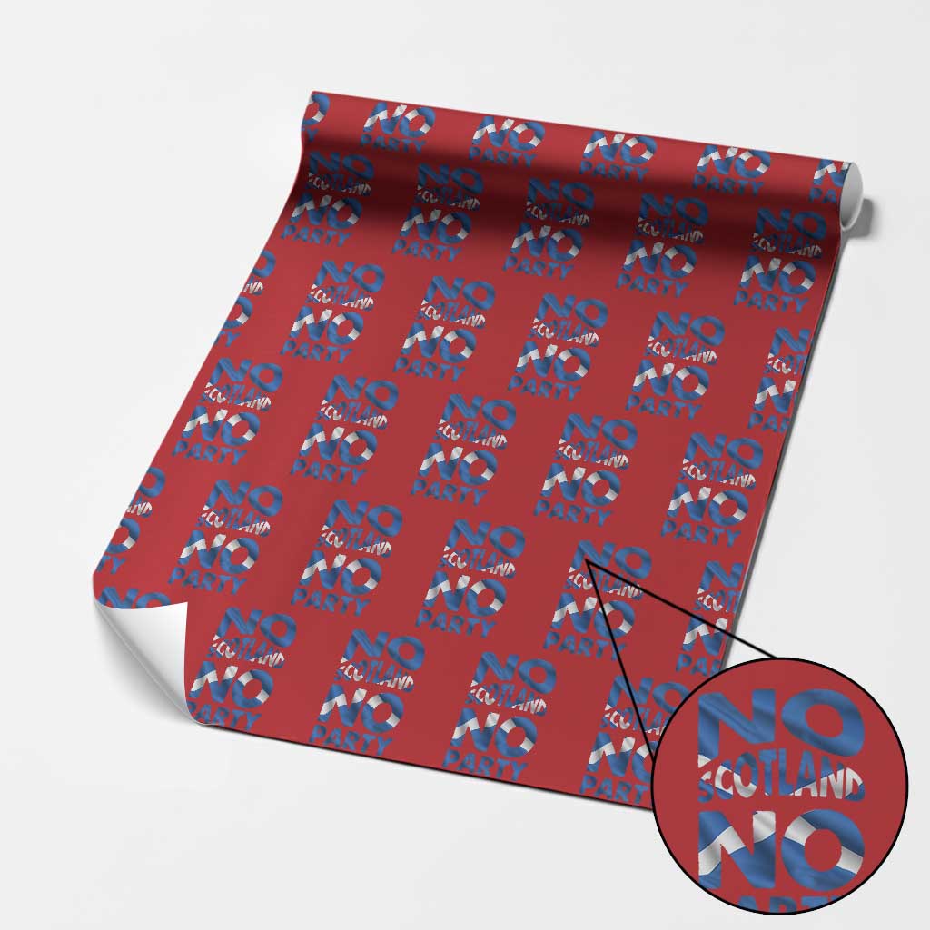 No Scotland No Party Scottish Wrapping Paper Roll Retro Scottish Banner Fan Scotland Flag
