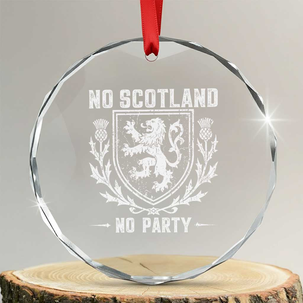 No Scotland No Party Scottish Flag Crystal Glass Ornament Retro Scotland Rampant Lion