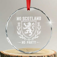 No Scotland No Party Scottish Flag Crystal Glass Ornament Retro Scotland Rampant Lion