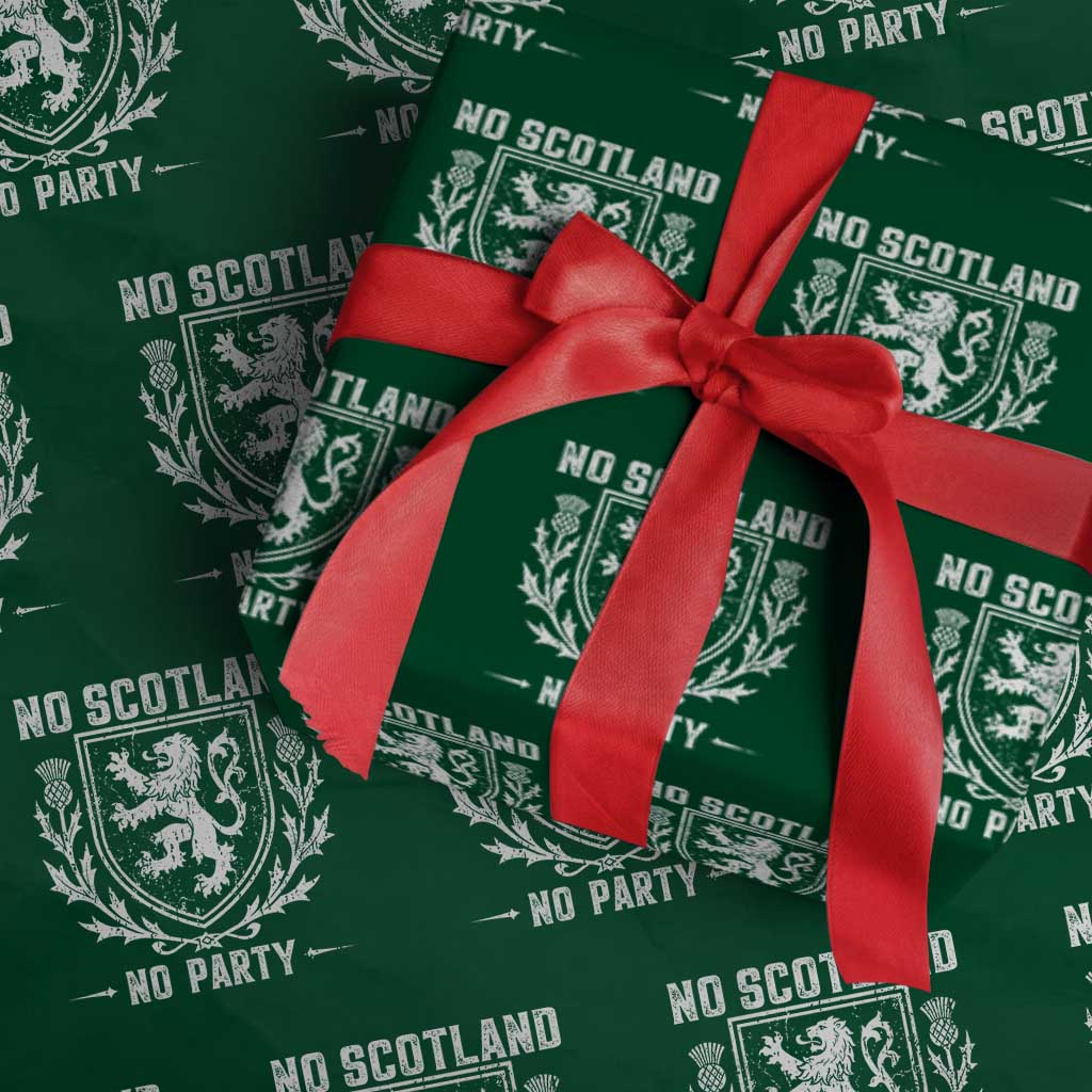 No Scotland No Party Scottish Flag Wrapping Paper Roll Retro Scotland Rampant Lion