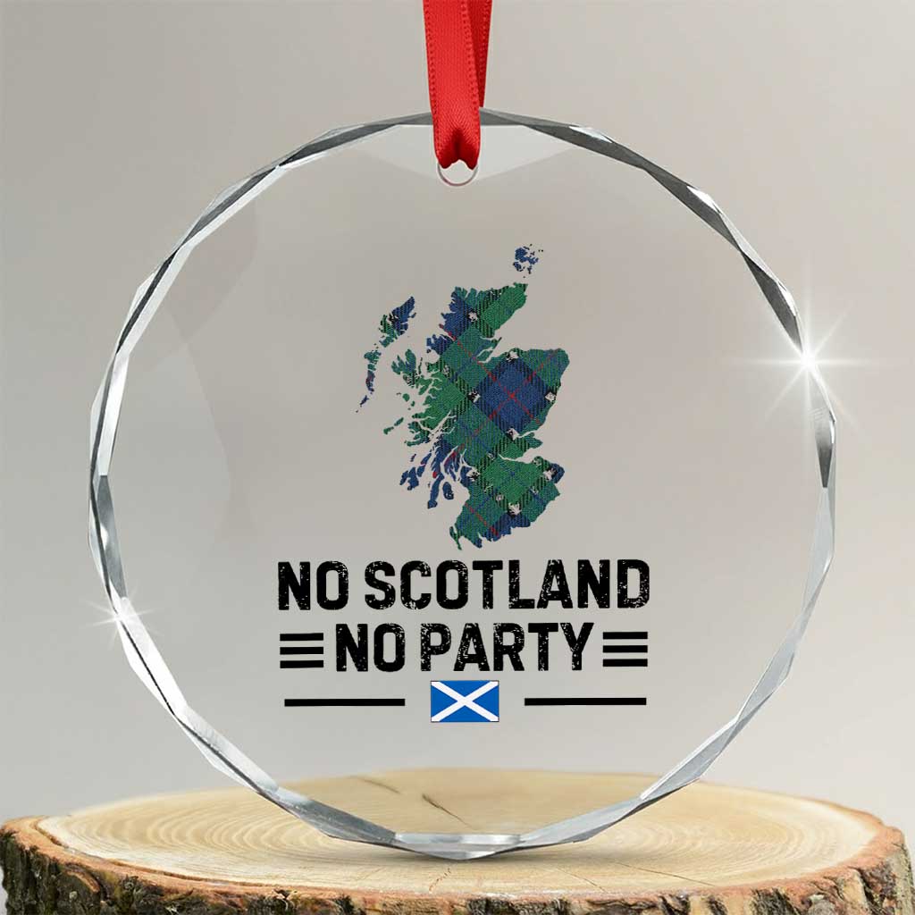 No Scotland No Party Tartan Plaid and Map Crystal Glass Ornament Vintage Scottish Football Supporter Sports Fans Spirit