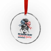 No Shame In My Recovery Game Crystal Glass Ornament Sobriety AA NA Anniversary