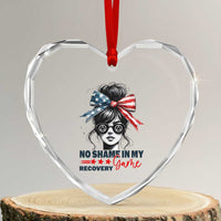 No Shame In My Recovery Game Heart Crystal Glass Ornament Sobriety AA NA Anniversary