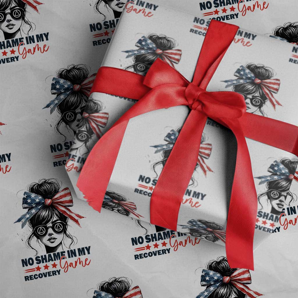 No Shame In My Recovery Game Wrapping Paper Roll Sobriety AA NA Anniversary