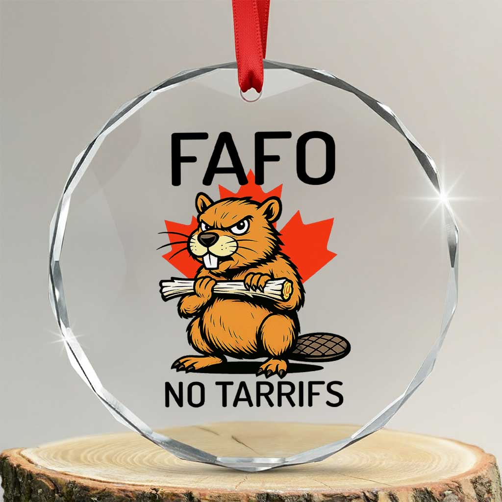 No Tariffs Canada Crystal Glass Ornament Never 51st State Canadian Beaver - Wonder Print Shop