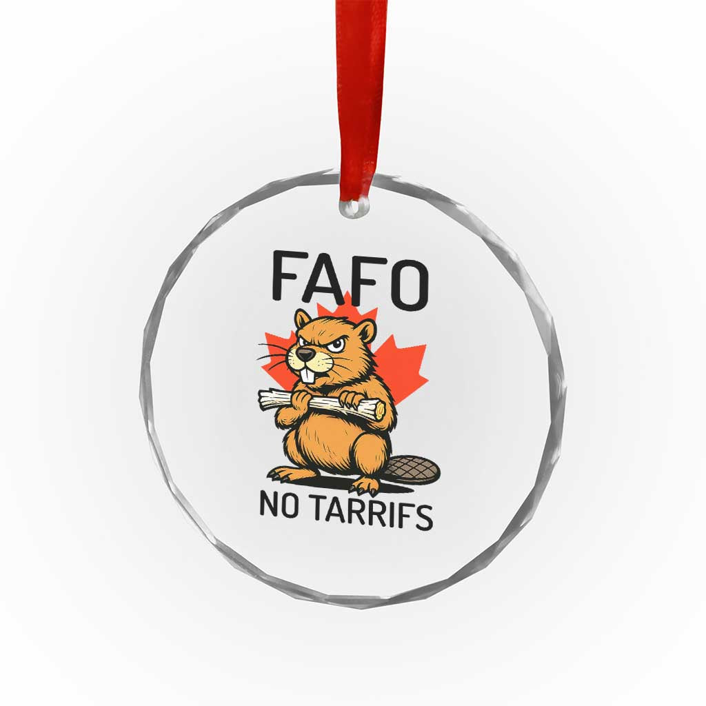 No Tariffs Canada Crystal Glass Ornament Never 51st State Canadian Beaver TS02