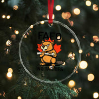No Tariffs Canada Crystal Glass Ornament Never 51st State Canadian Beaver TS02