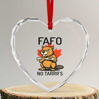 No Tariffs Canada Heart Crystal Glass Ornament Never 51st State Canadian Beaver - Wonder Print Shop
