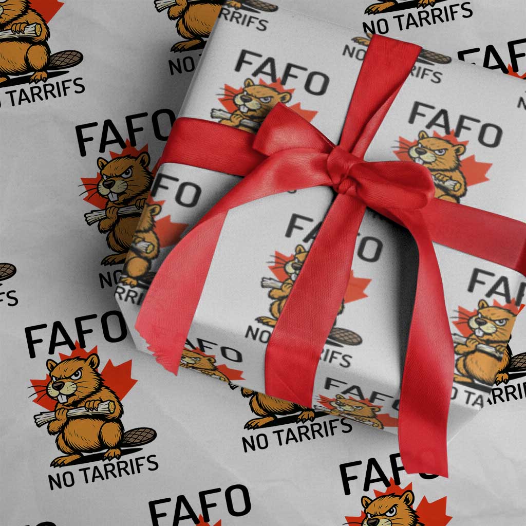 No Tariffs Canada Wrapping Paper Roll Never 51st State Canadian Beaver - Wonder Print Shop