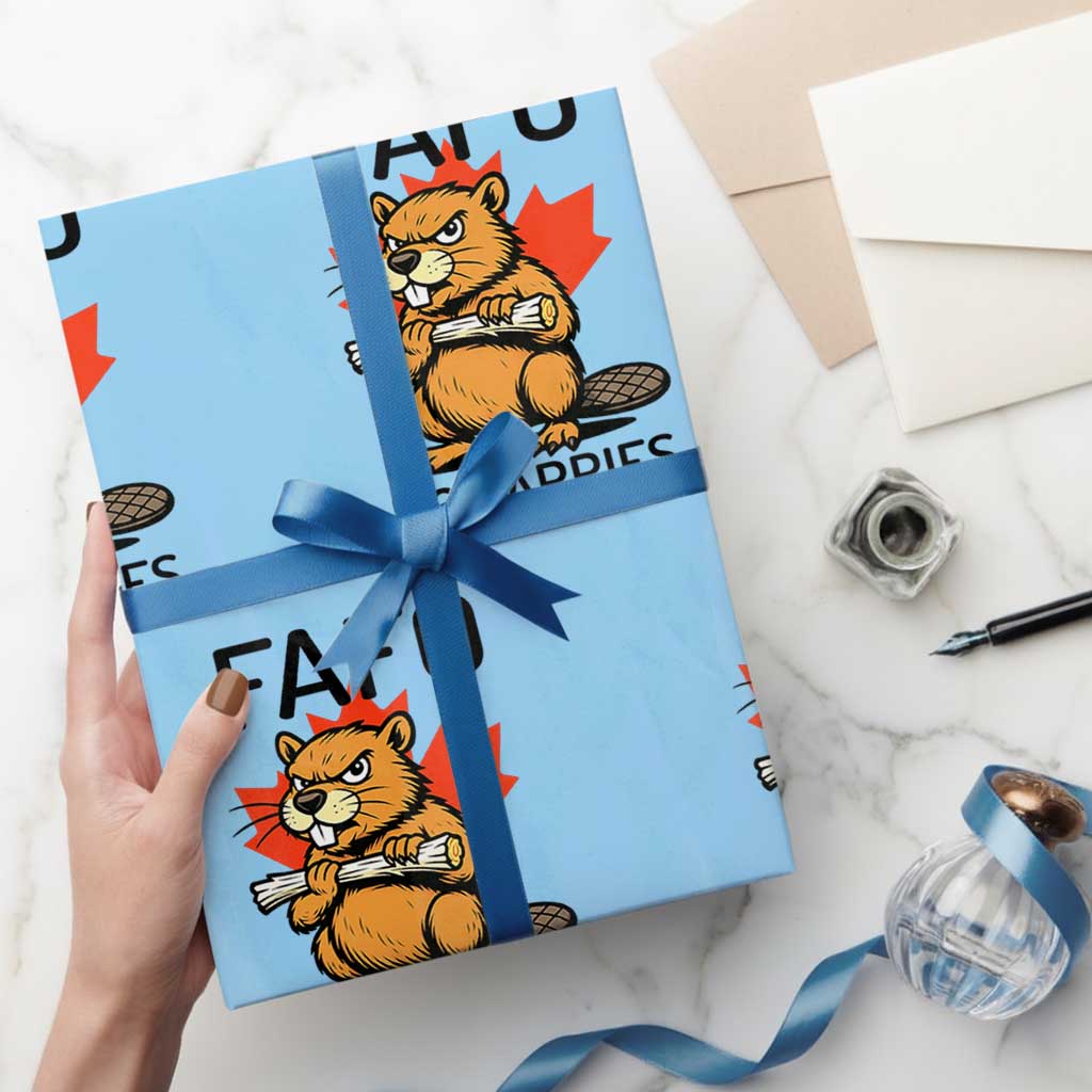 No Tariffs Canada Wrapping Paper Roll Never 51st State Canadian Beaver - Wonder Print Shop