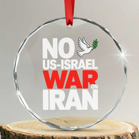 No US Israel War On Iran Crystal Glass Ornament Anti War Peace Dove