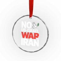 No US Israel War On Iran Crystal Glass Ornament Anti War Peace Dove