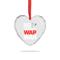 No US Israel War On Iran Heart Crystal Glass Ornament Anti War Peace Dove