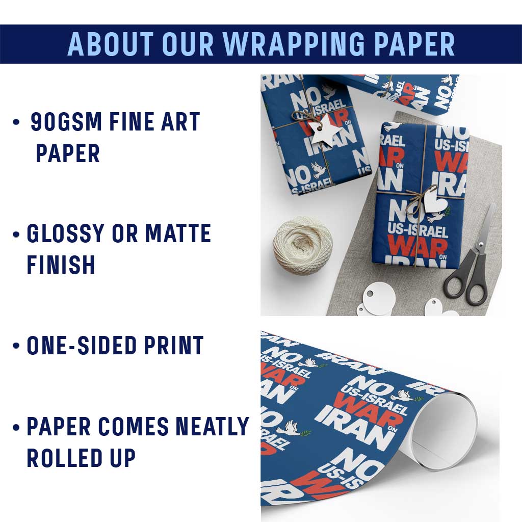 No US Israel War On Iran Wrapping Paper Roll Anti War Peace Dove