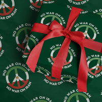 No War On Iran Peace Symbol Wrapping Paper Roll Iranian Lion Emblem Anti War Protest
