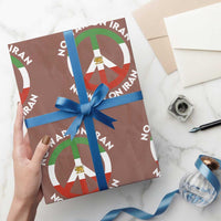 No War On Iran Peace Symbol Wrapping Paper Roll Iranian Lion Emblem Anti War Protest
