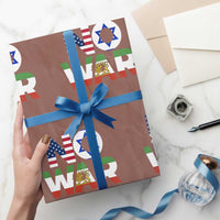 No War USA Israel Iran Flags Wrapping Paper Roll Anti War Protest Political Statement