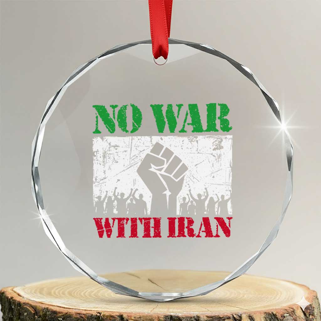 No War With Iran Crystal Glass Ornament Free Iran Peace Seeker Gift