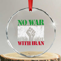 No War With Iran Crystal Glass Ornament Free Iran Peace Seeker Gift