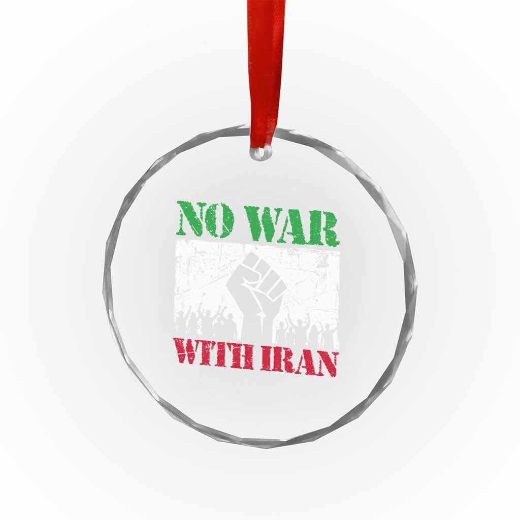 No War With Iran Crystal Glass Ornament Free Iran Peace Seeker Gift