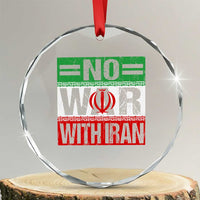 No War With Iran Crystal Glass Ornament Freedom For Iranians Vintage Iran Flag