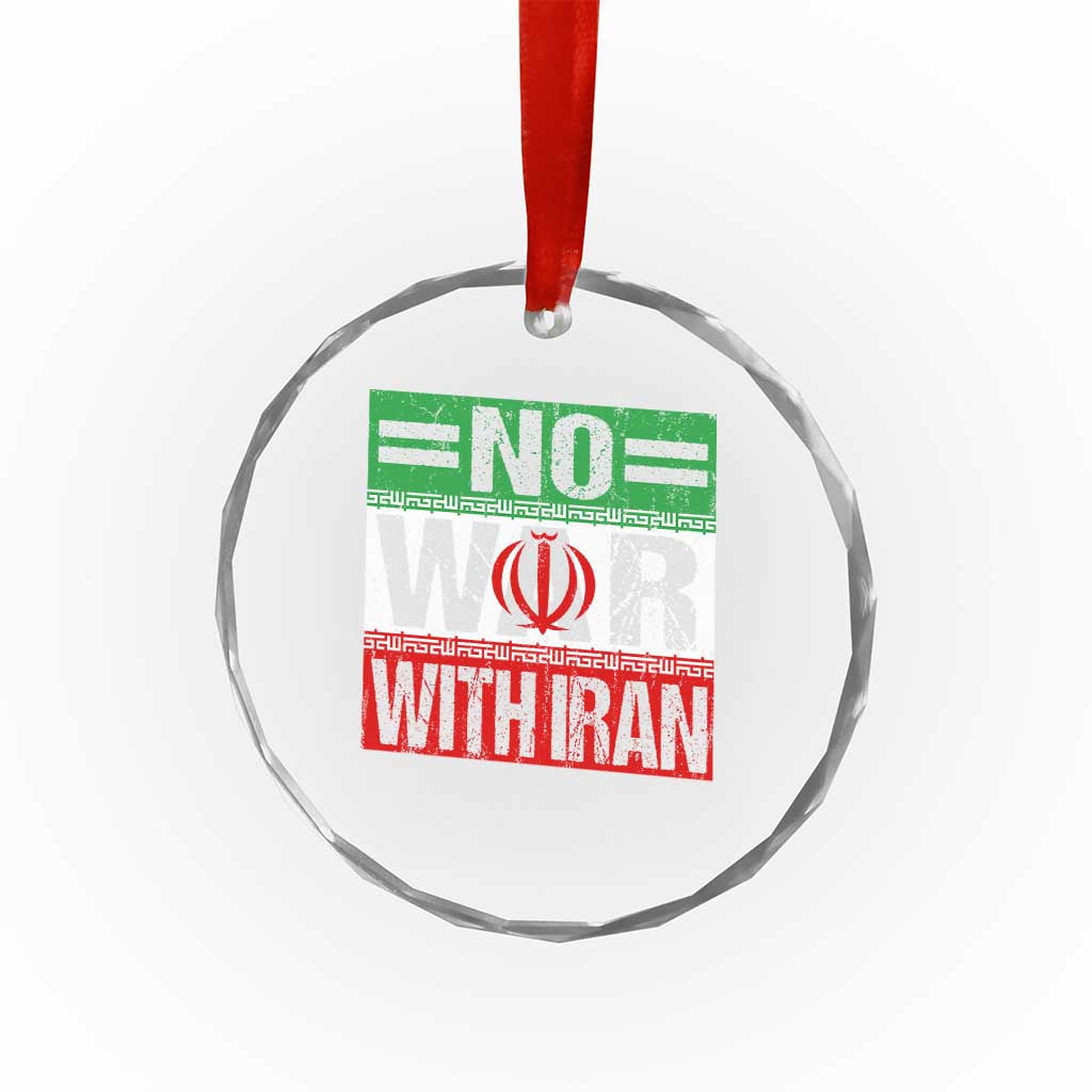 No War With Iran Crystal Glass Ornament Freedom For Iranians Vintage Iran Flag