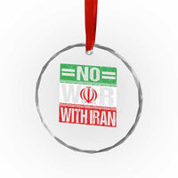 No War With Iran Crystal Glass Ornament Freedom For Iranians Vintage Iran Flag