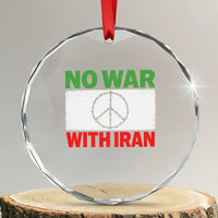 No War With Iran Crystal Glass Ornament Iranian People Support Barbed Wire Peace Sign
