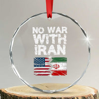 No War With Iran Crystal Glass Ornament Support Iranian People Peace