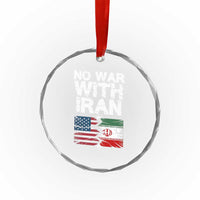 No War With Iran Crystal Glass Ornament Support Iranian People Peace