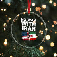 No War With Iran Crystal Glass Ornament Support Iranian People Peace