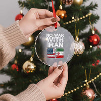 No War With Iran Crystal Glass Ornament Support Iranian People Peace