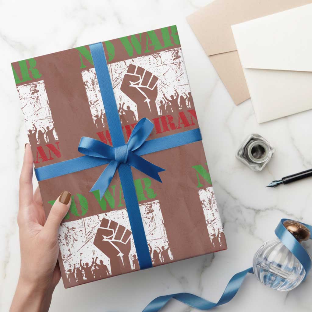 No War With Iran Wrapping Paper Roll Free Iran Peace Seeker Gift