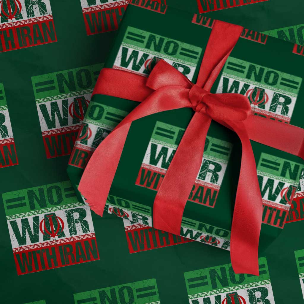 No War With Iran Wrapping Paper Roll Freedom For Iranians Vintage Iran Flag