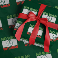 No War With Iran Wrapping Paper Roll Iranian People Support Barbed Wire Peace Sign