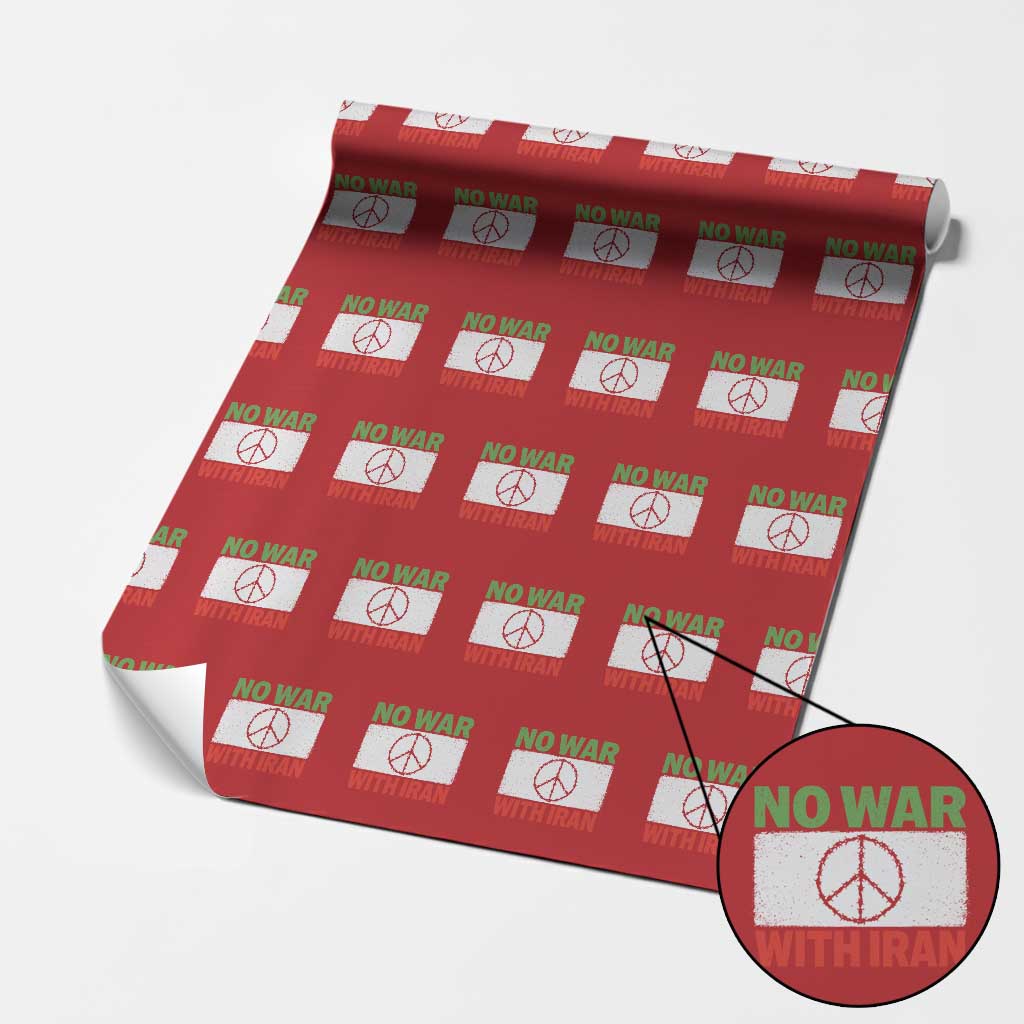 No War With Iran Wrapping Paper Roll Iranian People Support Barbed Wire Peace Sign
