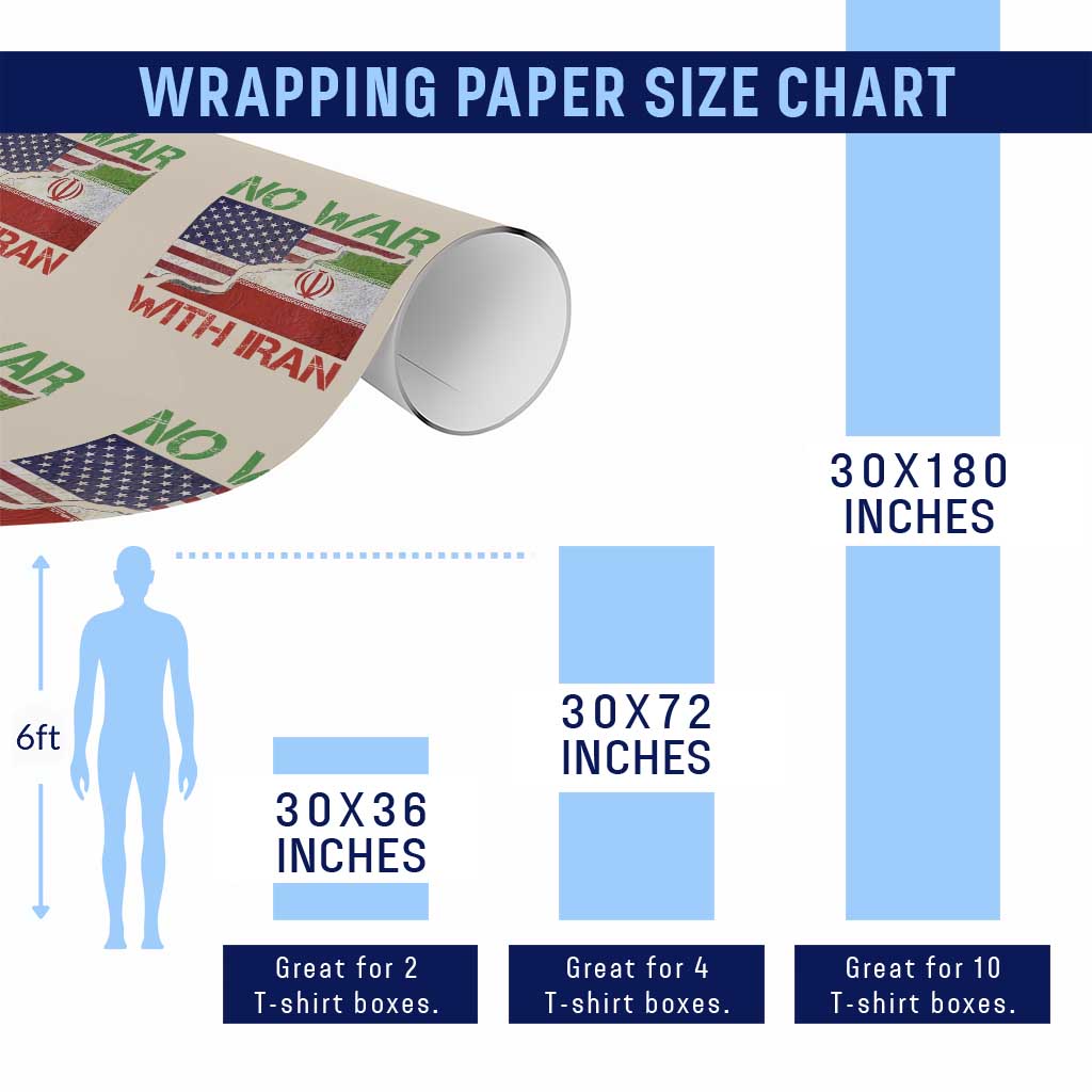 No War With Iran Wrapping Paper Roll Middle East Freedom