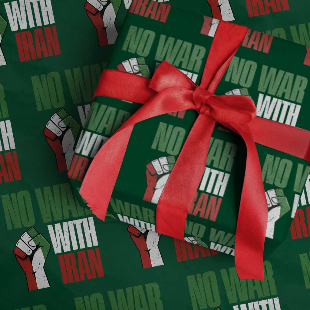No War With Iran Wrapping Paper Roll Peace Activist Gift