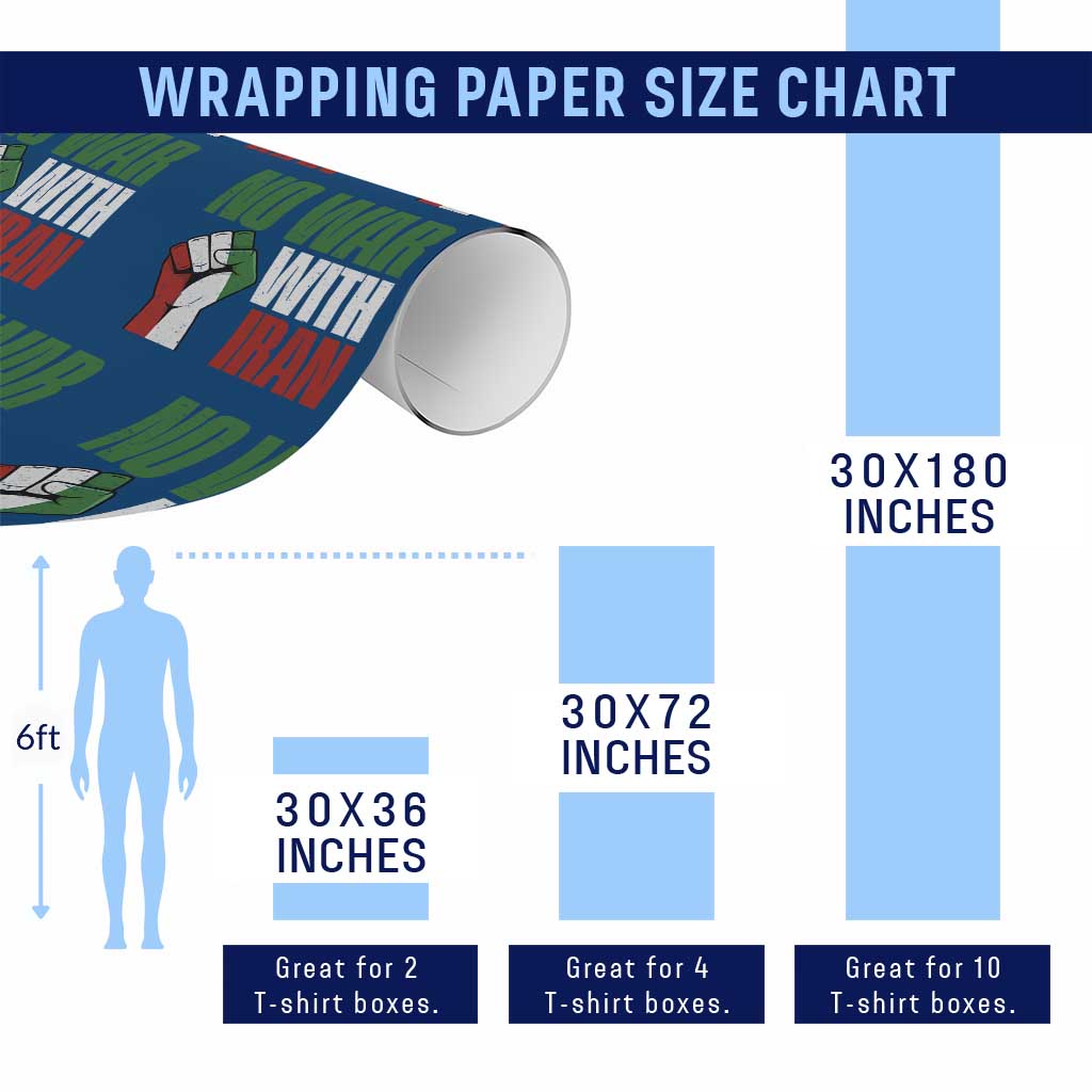 No War With Iran Wrapping Paper Roll Peace Activist Gift