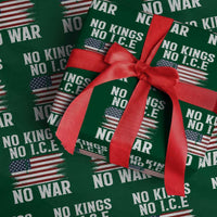 No Wars No Ice No Kings American Flag Wrapping Paper Roll Patriotic Protest Anti War Human Rights