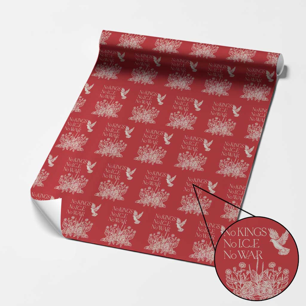 No Wars No Ice No Kings Botanical Dove Wrapping Paper Roll Peace Symbol Anti War Human Rights Protest