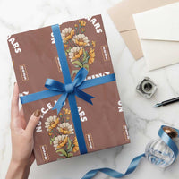 No Wars No ICE No Kings Floral Vintage Wrapping Paper Roll Retro Flower Peaceful Protest Statement