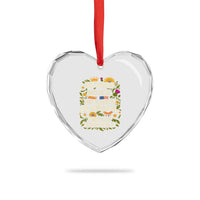 No Wars No ICE No Kings Heart Crystal Glass Ornament Floral Resist No Kings In America Protest