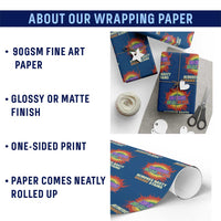 No Wars No Ice No Kings Retro Rainbow Wrapping Paper Roll Remove Nasty Orange Stains Protest Political Satire