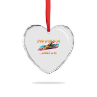 Nom Nom Nom Crayons Heart Crystal Glass Ornament Since 1775 Funny Military Joke Veterans - Wonder Print Shop
