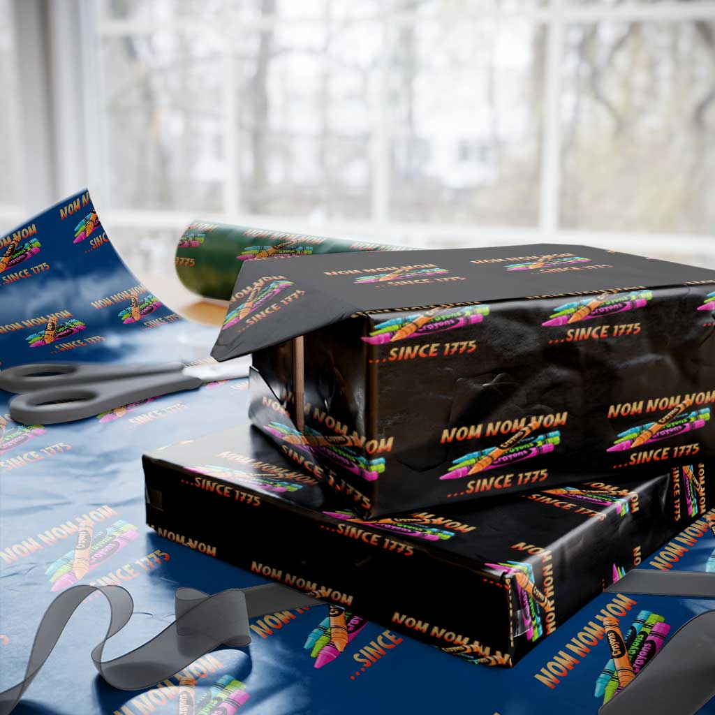 Nom Nom Nom Crayons Wrapping Paper Roll Since 1775 Funny Military Joke Veterans - Wonder Print Shop