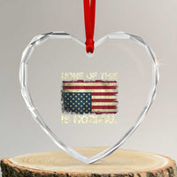 None of This Is Normal Heart Crystal Glass Ornament Retro Upside Down American Flag