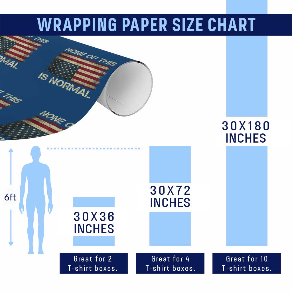 None of This Is Normal Wrapping Paper Roll Retro Upside Down American Flag