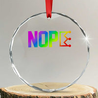 Nope No Kings Graphic Crystal Glass Ornament Humorous Political Gift