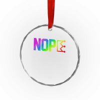 Nope No Kings Graphic Crystal Glass Ornament Humorous Political Gift